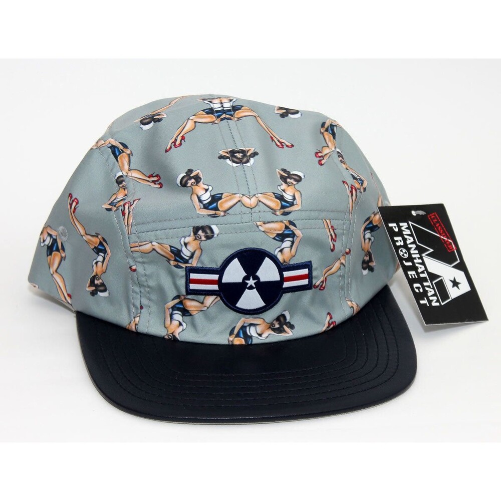 NWT MANHATTAN PROJECT Pinup Sailor Girl Green and Blue Baseball Cap Hat OSFM - Picture 2 of 4